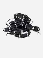 Iconic crocodile wristband in black with 4 croc teeth