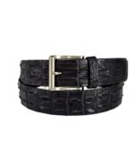 Genuine mans crocodile belt in black
