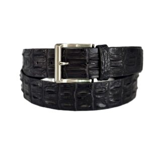 Genuine mans crocodile belt in black