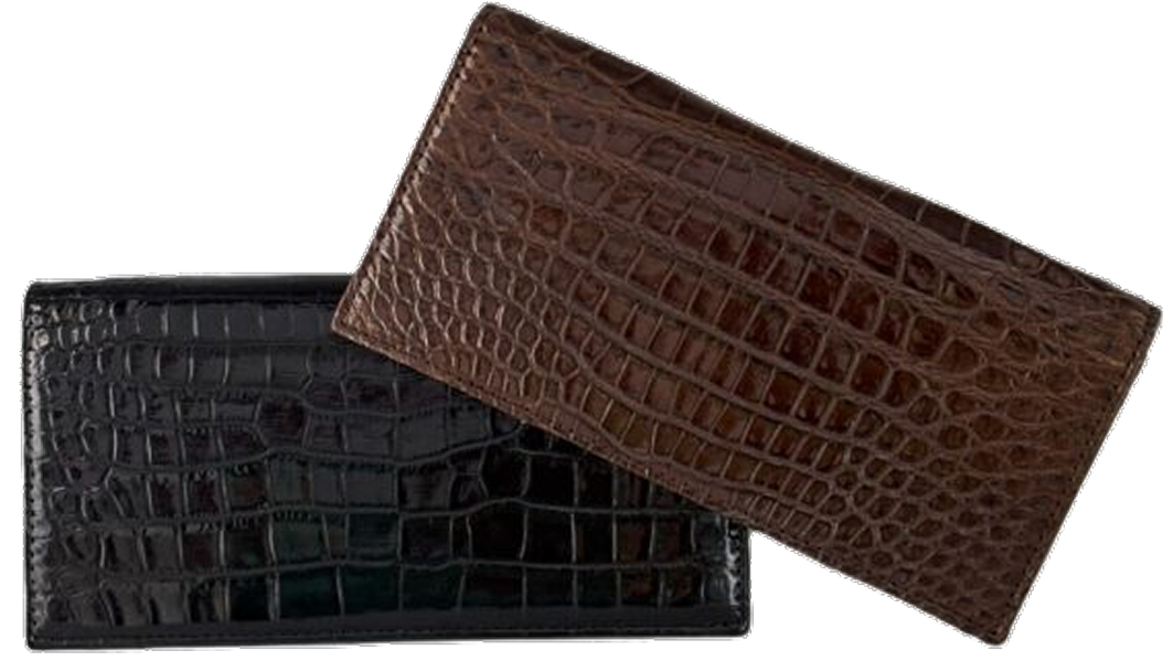 Brown crocodile woman's wallet